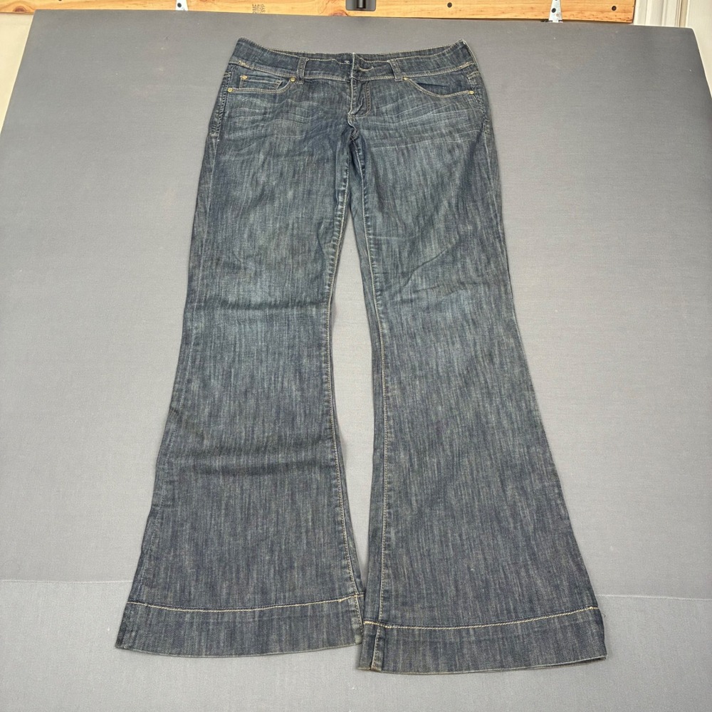 Y2K See Thru Soul Dark Wash Low Rise Flared Jeans Women's Size 31x31